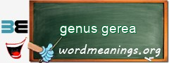 WordMeaning blackboard for genus gerea